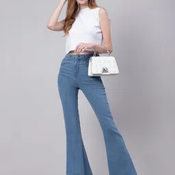 kotty Womens Cotton Lycra Blend Bootleg Fit High Rise Jeans image 5