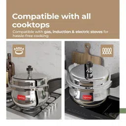 Lifelong Stainless Steel Curve Pressure Cooker 3L | Induction & Gas Stove Compatible with Outer Lid, ISI Certified & Lock System |Safe & Durable Kitchen Essential with 5 Years Warranty (Silver) image 4