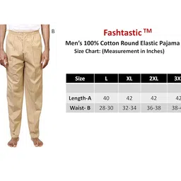 fashtastic Men's Cotton Round Elastic Pyjama (Colour: Mustard) image 2
