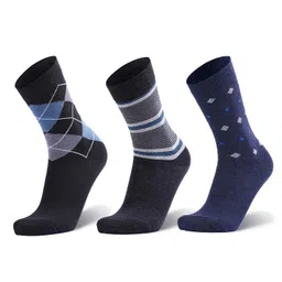 anchor Cotton Argyle Socks for Men Full Length, Formal Cotton Mens Socks, Free Size, Pack of 3 image 1