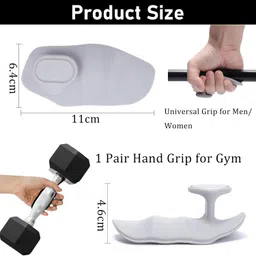 bcnjepin Gym Hand Grip, Hand Grip For Gym, Hand Grips, Gray Resin Weight Lifting Grips, Non-Slip Hands Grips For Weightlifting – Prevents Palm Slippage, Ideal For Men, Women & Strength Training image 2
