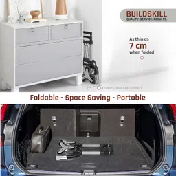 BUILDSKILL 60kg Foldable Trolley with Wheels | no Assembly | Puncture-Proof 3 Wheels for Stairs | Heavy-Duty Aluminium & ABS Plastic Body | Luggage Trolley cart for Moving Boxes, appliances & Bundles image 5