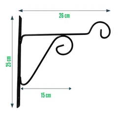 Leafypets Plant Hanger Brackets Wall Mounted Metal Hanging Hooks, Holder for Indoor/Outdoor Planter Pack of 2 Black image 2