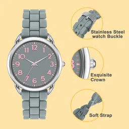 asan ge Women's Water Resistant Watch, Stylish Silicone Strap for Women's Wrists 5IN-7IN, 36MM Dial with Arabic Numerals Easy to Read image 2