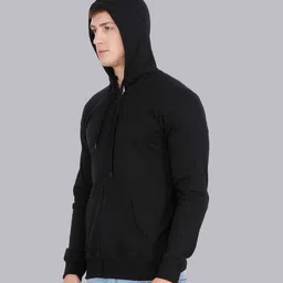 fleximaa Men's Cotton Full Zipper Sweatshirt Hoodies with Kangaroo Pocket image 3