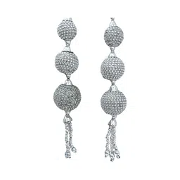 shoppingover handmade silver tassels for lehenga embellished Indian Fancy dress latkan (Pack of 2 Latkans) image 2