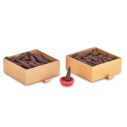 PHOOL LUXURY INCENSE Good Vibes Pack Of 80 Natural Dhoop Cones | Indian Rose & White Cedar | Special Pack Of 80 Dhoop Cones For Pooja - 500 Gms | Sulphur & Charcoal Free image 4