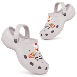 drackfoot LightiWeight Comfortable Regular Wear Clogs for Women |Sandal for Women| Stylish Clogs for Women(Grey) |PEN-010-4 image 1