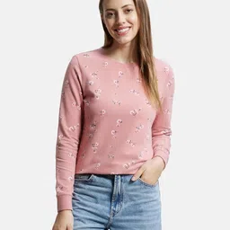 jockey AW68 Women's Super Combed Cotton Elastane Stretch French Terry Fabric Printed Sweatshirt with Ribbed Cuffs image 5