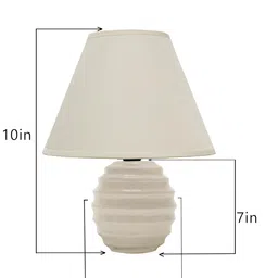 Homesake® Modern Small Ceramic Table Lamp, Classic Bedside Table lamp for Living Room Bedroom, Living Room, Urn, Pink (Ribbed White) image 5