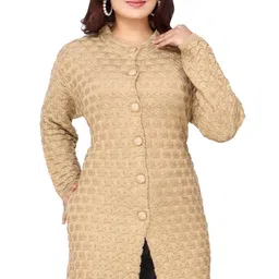 janiya " Women's Winterwear Woolen Self-Desgin Long Cardigan Sweater (4601) image 1