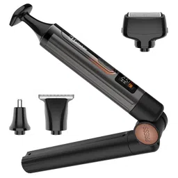 Hatteker Upgraded Mens Electric Back Shaver Body Grooming kit Body Trimmer Facial,Arm,Chin Beard Trimmer Cordless Hair Clipper with Adjustable Extension Handel Waterproof LED Display image 1