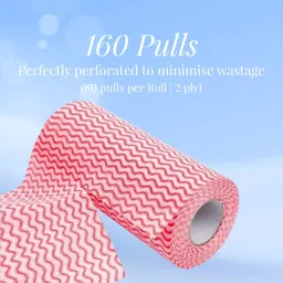 generic Non-Woven Reusable & Washable Kitchen Towel Wipes (80 Wipes Per Roll, Total 160 Sheets) - Total 160 Premium Kitchen Towel Roll 2-Ply, Paper Towels for Kitchen Cleaning Eco-Friendly –Disposable Towel image 3