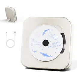 yintiny Off White Audio CD Player with Speakers for Home Decor (CD909) image 1