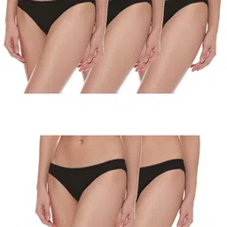 marks & spencer Womens Cotton Blend Solid Low Rise Bikini Knicker (Pack of 5) image 1