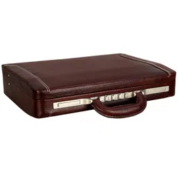 richsign leather accessories 20 litres 15.6 Inch Laptop Office Suitcase Briefcase Bags for Men with Italian Lock (Natural-Brown) (Dimension - L-18 X H-12 X W- 4 Inch) Weight-1.5 KG / 1500 GR. image 4