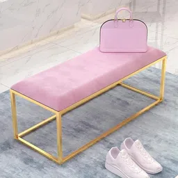 Dence Store Alternate Shoe Bench Sofa Stool Bed End Shoe Test Shoe Bench Long for Clothes Store Entryway Living Room Pink image 5
