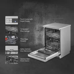 KAFF Vetra 12 Place Setting, Free standing Dishwasher with Intensive Wash, 3 Stage Filtration, A+ Energy Efficiency (DW VETRA 60, Silver) image 3