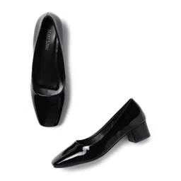 marc loire Women Square Toe Solid Block Heel Pumps for Office, Party and Formal Wear image 1