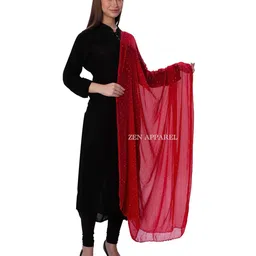 zen apparel Zen Women's Chiffon Stone Dupatta (2.25 meters) S-102 image 4