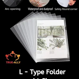 True-Ally L Folder File A4 Size Transparent Clear Documents Holder Paper Holders Organizer (Pack of 12) | Thickness 12C image 2