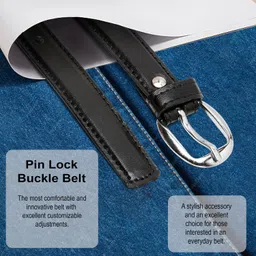 tybelt Women's Combo Adjustable Vegan Leather Belt (Black)| Ladies belt for women Any Occasion | Waist Belt for Women up to 38 Inches (Pack of 2)_171 image 2