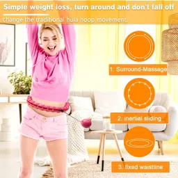 Gnanex Hula Hoops for Adults Weight Loss 2 in 1 Abdomen Fitness Weight Loss Massage Non-Fall Hoola Hoop, 24 Detachable Knots Adjustable Weight Auto-Spinning Ball image 4