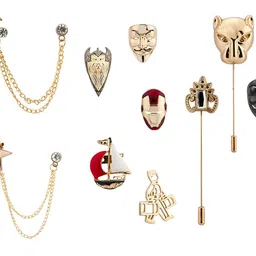 knighthood Set of 10 Metal Lapel Pins/Brooch for Mens Suit (Multicolor) KN-2018-CMB-116 image 1