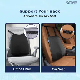 The Sleep Company SmartGRID Ortho Pro Back Cushion | Back Pain Relief | Office Chair & Car Seat Support | Lumbar Support Back Rest | Supports Spinal Alignment & Posture | 600+ Cooling Channels | Black image 3