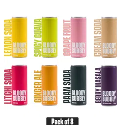 bloodybubbly BLOODY BUBBLY Flavoured Soda | Variety Pack | Box of 8 (250 ML Each) | No Added Artficial Flavours, Colours & Preservatives image 2