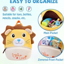 happychild Toddler School Bag Plush Cartoon Mini Preschool Bag for Baby Girl Boy 2 to 5 Years image 5