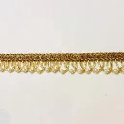 eera fashion icing private limited Eerafashionicing Golden Pearl And Beads Lace 9 Meter For Dresses, Crafts, Home Decor image 3