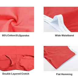 Women's Long Leg Full Coverage Boyshort Underwear Cotton Bloomer Briefs Hipster Under Skirt Under Dress Boy Leg Panties Combo Pack (Prints & Colours May Vary) image 5