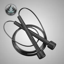 YETI YOGI Skipping Rope for Men and Women Jumping Rope With Adjustable Height Speed Skipping Rope for Kids, Women, Girls Rassi Jumping Men for Exercise, Gym, Sports Fitness - Black, Polyvinyl Chlorine image 2