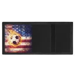 rnyleeg Kids Wallet for Boys & Girls,Sport Theme Trifold Wallet with Coin Pocket,Cash Pocket Novelty Wallet for Childrens Gifts, American Flag Soccer, Casual image 3