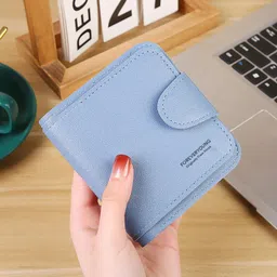 syga Women's Wallet with Zipper Closure Mini Purse Card/Coin/Cash/Key Holder(Blue) image 2