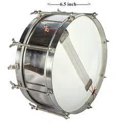 kannan musical instruments 1 Piece Side Drum (S.S), 12" inch, Silver image 2