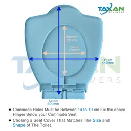 taxan polymers TAXAN Anglo Indian Toilet Seat Cover with Round Edges, PVC Cover for Indian Toilet Seat - High Glossy Finish, Sleek Design - Non-Soft Closing Commode Seat with Cover with Installation Kit (19.5x16 IN) image 3