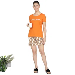 club a9 Women's Cotton Printed Top and Shorts Set Pack of 1 image 4