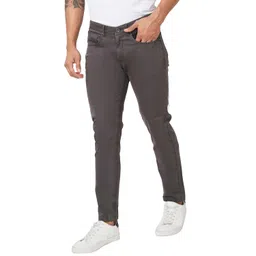 spykar Slim Fit Mid Rise Grey Trousers for Men image 4