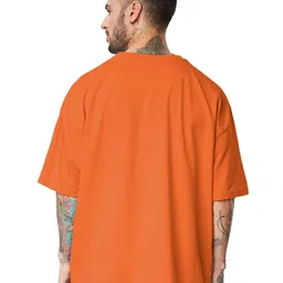 leotude Men Half Sleeve Oversized Tshirt, Round Neck Longline Drop Shoulder, Colorful Printed Regular Fit T-Shirt image 3