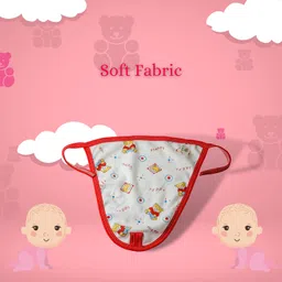 little boo LittleBoo new born Baby's Cotton Cloth Diapers/Langot/nappy U Shaped Washable and Reusable Nappies Teddy Print (Multicolour,0-6 Months) Pack OF 5 image 3