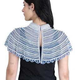 Cape Shrug Poncho For Women's Embroidery Round Shape Beads image 4