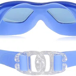 i-swim MENS COSTUME IS-007 ROYAL SKY SIZE LARGE WITH GOGGLES SILICONE IS-SG LARGE WITH BOX BLUE AND 100% SILICONE SWIMMING CAP PLAIN SKY image 3