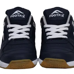FOOTFIX Unisex Navy Non Marking PU Squash Badminton Shoes (Size image 4