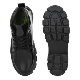 pos planet of shoes Premium Men's Patent Leather Boots Stylish Durable Footwear for Every Occasion Black image 3