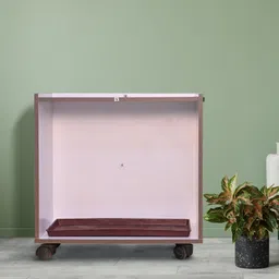 ZIYKO Wooden Inverter Battery Trolley Cabinet | Battery Box | Wooden Invertor Trolley for Battery, Inverter, ups Box for Home and Office | 4 Wheels Support | Load capacity-120kg-(Choco Oak) image 3