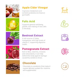 benefic Nutrition - Apple Cider Vinegar Chocolate Bites, 30 Pcs - Supports Weight loss, Metabolism, Gut Health, Apple Cider Vinegar with the Mother | 30 Days Pack | 150g image 5