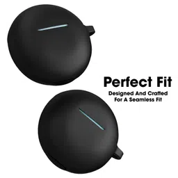 Sounce Portable Silicone Case Cover Scratch-Resistant, Non-Slip Grip, Carabiner Clip Compatible with Keychain for Oppo Enco Buds 2 Full Protection Shockproof Case Cover Anti Fall Anti Dust (Black) image 2