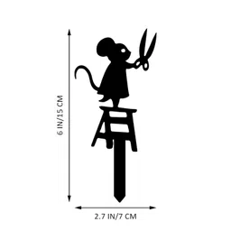 THE STYLE SUTRA Mouse Garden Stake Holiday Decorative Metal Yard Art for Fence Outside Patio image 2